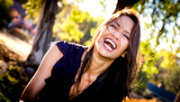 Joyful portrait of laughing girl outdoors in Walnut Creek